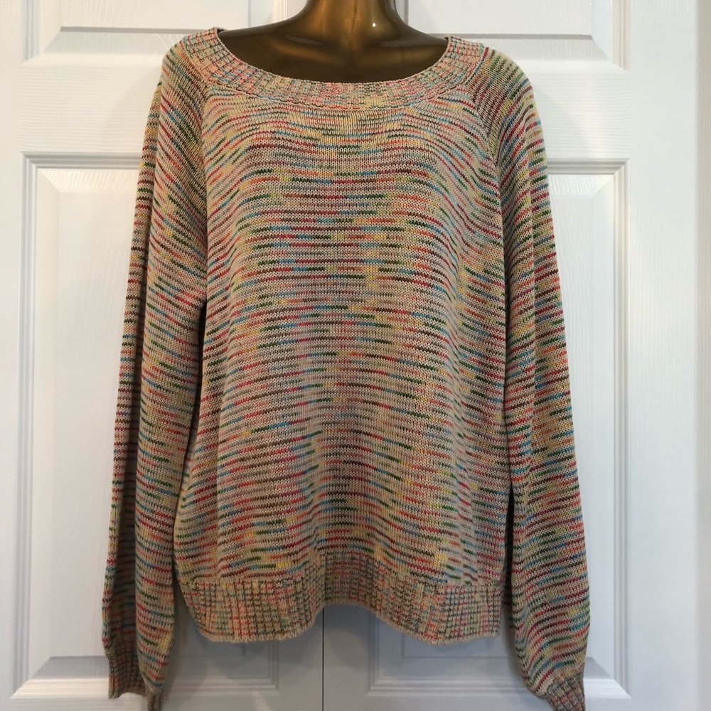Colorful Sweater with Long Balloon Sleeves